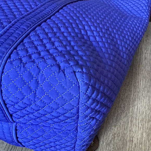 Vera Bradley Midnight Blue Large Textured Quilted Shoulder Handbag Travel Tote - Picture 9 of 16